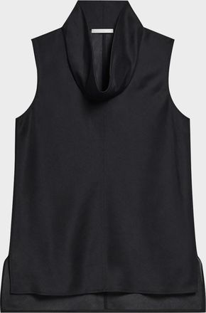 Helmut Lang Organza Cowl-Neck Shell Top