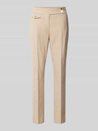 Seductive Slim Fit Leinenhose mit B&uuml;gelfalten Modell INEZ in Beige, Gr&ouml;&szlig;e 42