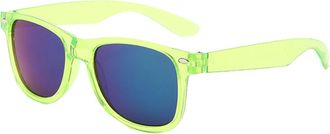 Generic Trendy Kids Studded Sunglasses Color Coated Sunglasses For Boys And Girls Sun Glasses For Children compatible with Polarized Mirro Men (Green, 3-18 Ye