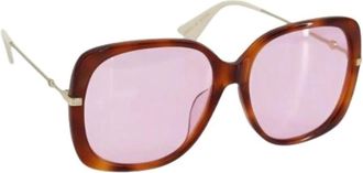 Gucci Pre-owned Accessories, female, Brown, Size: ONE SIZE Pre-owned Metal Sunglasses