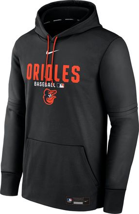 Nike Mens Baltimore Orioles Authentic Collection Nike Therma MLB Pullover Hoodie in Black | NAC3088NOLE-RMG