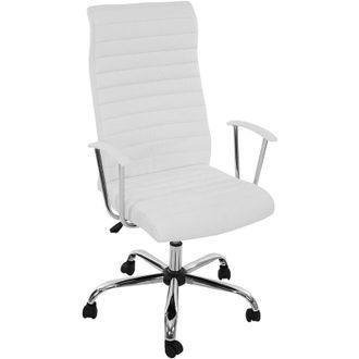 Hhg Hhg - Silla De Oficina Cagliari, Silla Giratoria Silla De Escritorio Silla Ejecutiva, Imitaci&oacute;n De Cuero, Blanco