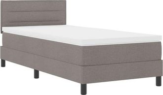 vidaXL Cama Box Spring Con Colch&oacute;n Con Colch&oacute;n Taup&eacute; 90 X 200 Cm Tela Vidaxl