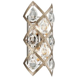 Hudson Valley Lighting Tiara Aplique De Pared 2 Luces Vienna Bronce, Cristal