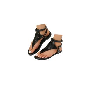 Generic Women Sandals T-Strap Open Toe Casual Summer Boho Sandals Beach Roman Shoes Summer Rhinestones Flower Beach Flip Flops Ladies Thongs Elastic T-Strap B