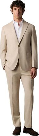 Brooks Brothers Wool Travel Suit - Heren - Business pakken - Beige - L - Wol - Kostuums