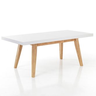 Oresteluchetta Mesa extensible MDF roble blanco 78x85x180-360 cm