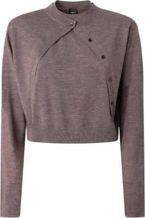 Pinko Ronde hals gebreid - Dames - Ronde hals truien - Beige - S - Wol - Truien & Vesten