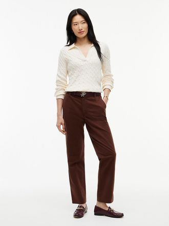 Tommy Hilfiger Womens Relaxed Straight Stretch Chino - Pure Brown - 00