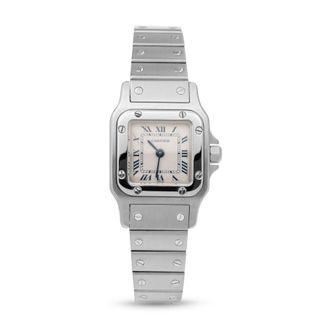 Cartier Pre-owned Cartier Santos De Cartier Galbee Quartz White Dial Ladies Watch 1565