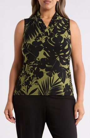 Anne Klein Floral Print Sleeveless Top in Bay Leaf Multi at Nordstrom, Size 1 X