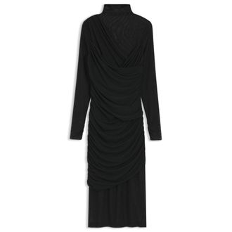 BOSS Mesh-panel dress in a slim fit