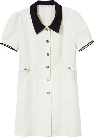B+ab contrast-trimmed short-sleeve minidress - women - Polyester/Viscose - S - White