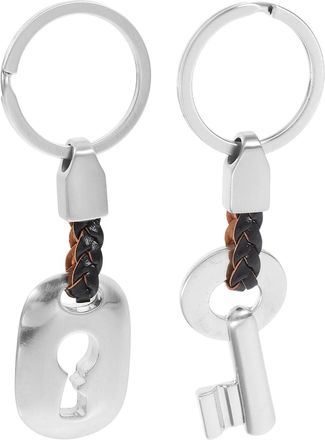 WINOMO Couple Keyring, Keychain, Key lock, of 2 Pieces Silver Keychains For Couples Love Keychains Romantic Pair Of Matching Couples Keychain Set Keychain Co