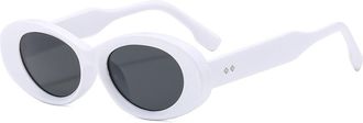 Generic Commuter Womens Vacation Sunglasses Driver Mens Sport Sun Glasses(White)