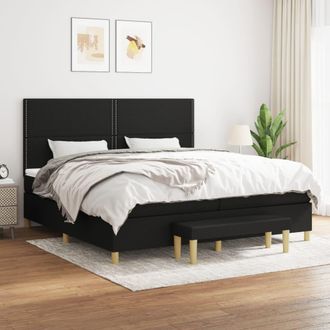 vidaXL Vidaxl - Cama Box Spring Con Colch&oacute;n Tela Negro 200x200 Cm