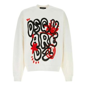 Dsquared2 Felpa Girocollo - - Sweatshirts & Hoodies - Uomo - Bianco - L