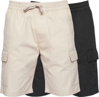 Crosshatch Mens Crosshatch 2 Pack of Kathos Cargo Shorts in Multi colour