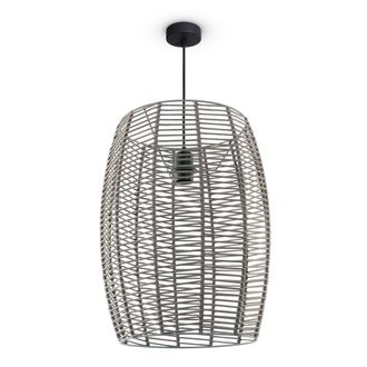 Paco Home Paco Home - L&aacute;mpara Colgante Led Sal&oacute;n L&aacute;mpara Colgante Comedor Vintage Mimbre Look Boho L&aacute;mpara Colgante, Negro 3