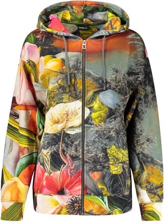 Desigual Bedrukte Rits Hoodie - Dames - Sweatshirts & Hoodies - Veelkleurig - Maat: L