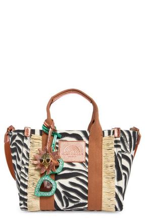 Kurt Geiger Small Southbank Canvas Shopper in Charcoal at Nordstrom