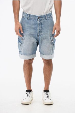 Balmain Cargo Shorts with Logo Button size 50