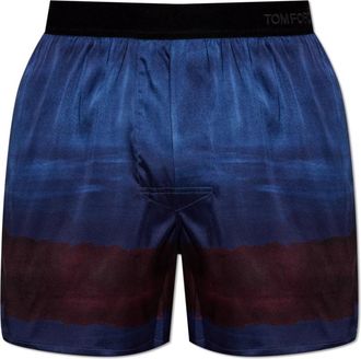 Tom Ford Ondergoed, Heren, Blauw, S, Katoen, Katoenen Boxershorts Met Logo