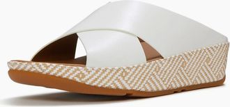 FitFlop Womens Fitflop Lulu Lux Graphic-Weave Leather Womens Urban White Sandals - Size: 6