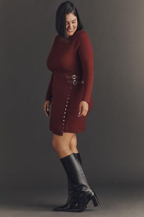 Never Fully Dressed Long-Sleeve Studded Mini Dress