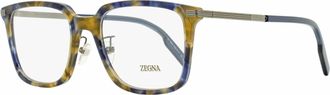 Ermenegildo Zegna Mens Stepped Browline Eyeglasses EZ5265-H 055 Blue Havana 54mm