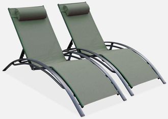 Sweeek Tumbona de aluminio textileno, set de 2