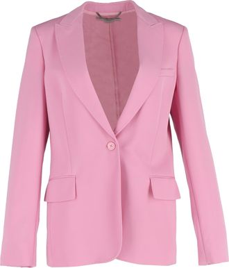 Stella McCartney Stella McCartney Pre-owned Womens Alisa Single-Breasted Jacket in Pink Wool - Size EU 44 (Womens)