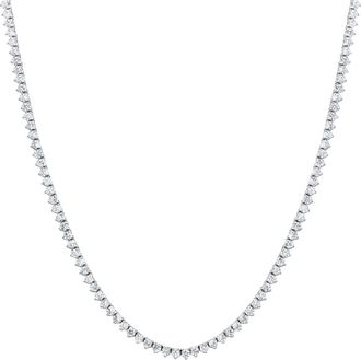 Pompeii3 5.59Ct Diamond Tennis Necklace 3-Prong 14k White Gold 16 Lab Grown