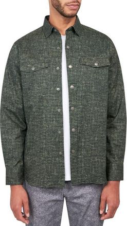 Brooklyn Brigade Dot Geo Cotton Stretch Shirt Jacket in Green at Nordstrom, Size Xx-Large