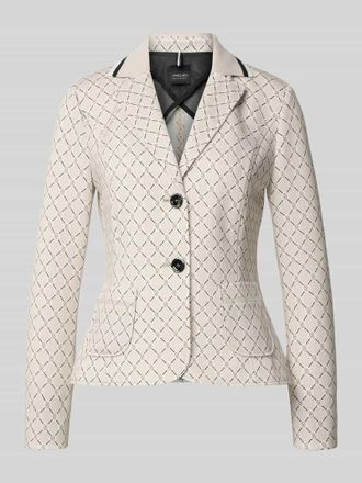 Marc Cain Slim Fit Blazer mit aufgesetzten Taschen und Knopfverschluss in Sand, Gr&ouml;&szlig;e 34