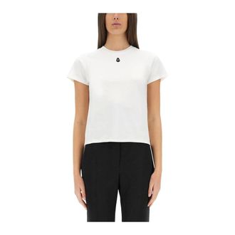 Alexander McQueen Alexander McQueen, T-Shirts, female, White, Size: M Embroidered Skull T-Shirt