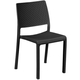 Dmora Sedia da Esterno Revo, una Sedia, Impilabile Made in Italy, Grigio Antracite