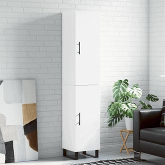 vidaXL Vidaxl - Aparador Alto Madera Contrachapada Blanco 34,5x34x180 Cm