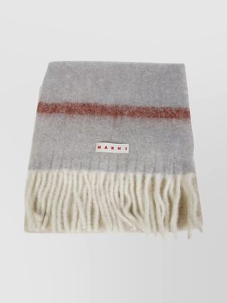 Marni striped mohair blend scarf