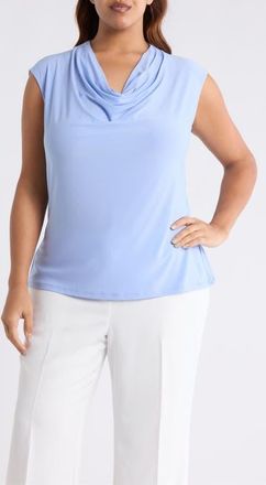 Kasper Cowl Neck Cap Sleeve Top in Paris Bleu at Nordstrom, Size 1 X