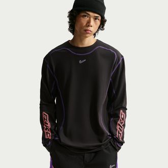 Nike Mens Project F.R.O.G. Bubble Long-Sleeve Waffle Top in Black | IM5649-010