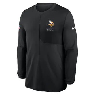 Nike Minnesota Vikings Sideline Coach Nike Mens Dri-FIT NFL Long-Sleeve Top in Black | 03B1166N9M-B8B