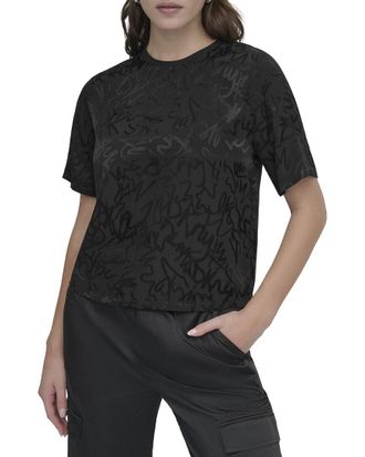 DKNY Dkny Scribble Logo Jacquard Top