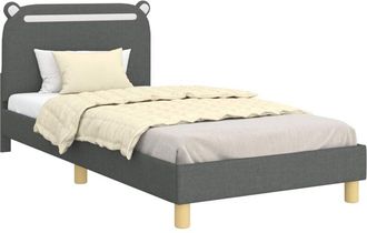 vidaXL Cama Para Ni&ntilde;os Con Cabecero Gris Oscuro 80 X 200 Cm Tela Vidaxl