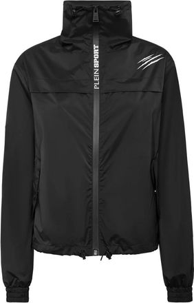 Plein Sport Cropped Windbreaker LS Scratch - Dames - Outdoorjassen - Zwart - M - Polyester - Fitness
