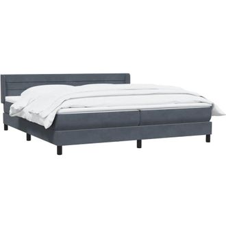 vidaXL Cama Box Spring Con Colch&oacute;n Terciopelo Gris Oscuro 180x210 Cm Vidaxl