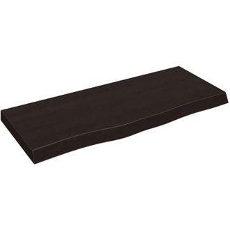 vidaXL Bathroom Countertop Dark Brown 100x40x(2-6) cm Treated Solid Wood Vidaxl