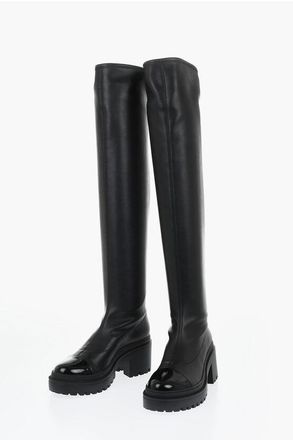 Giuseppe Zanotti Eco-leather Over-the-knee Boots with Patent-effect Toe size 41