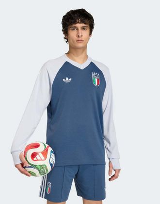 adidas adidas Performance - Italy 26 Away - Top riscaldante pre-partita blu navy