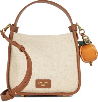 Dune London Womens Accessories Daniella - Monochrome Stripe Shoulder Bag - Tan Fabric - One Size